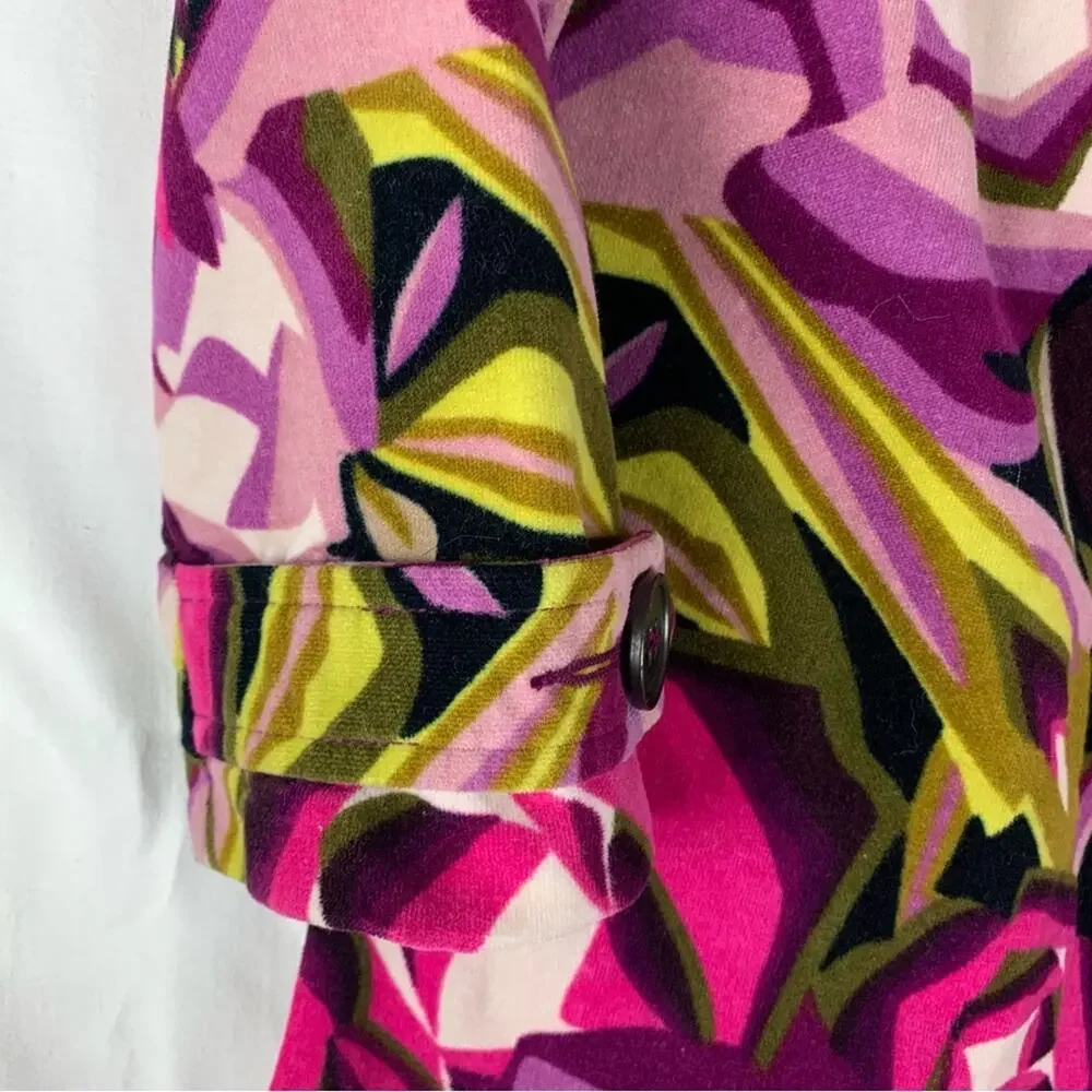 Missoni Kids small target Pea Coat Purple Pink Floral vibrant velour